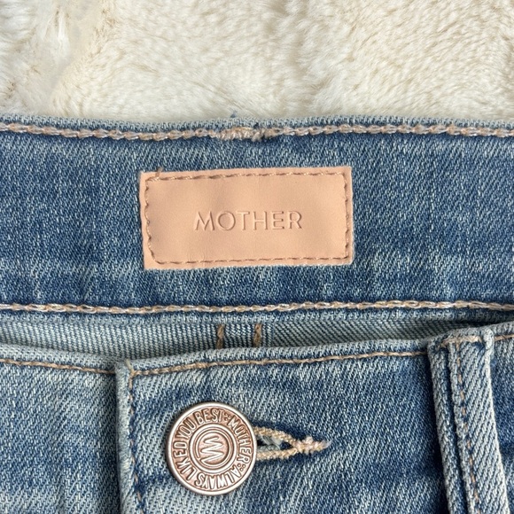 Mother The Stunner Ankle Step Fray Light Wash Raw Hem Crop Jeans - Picture 4 of 12